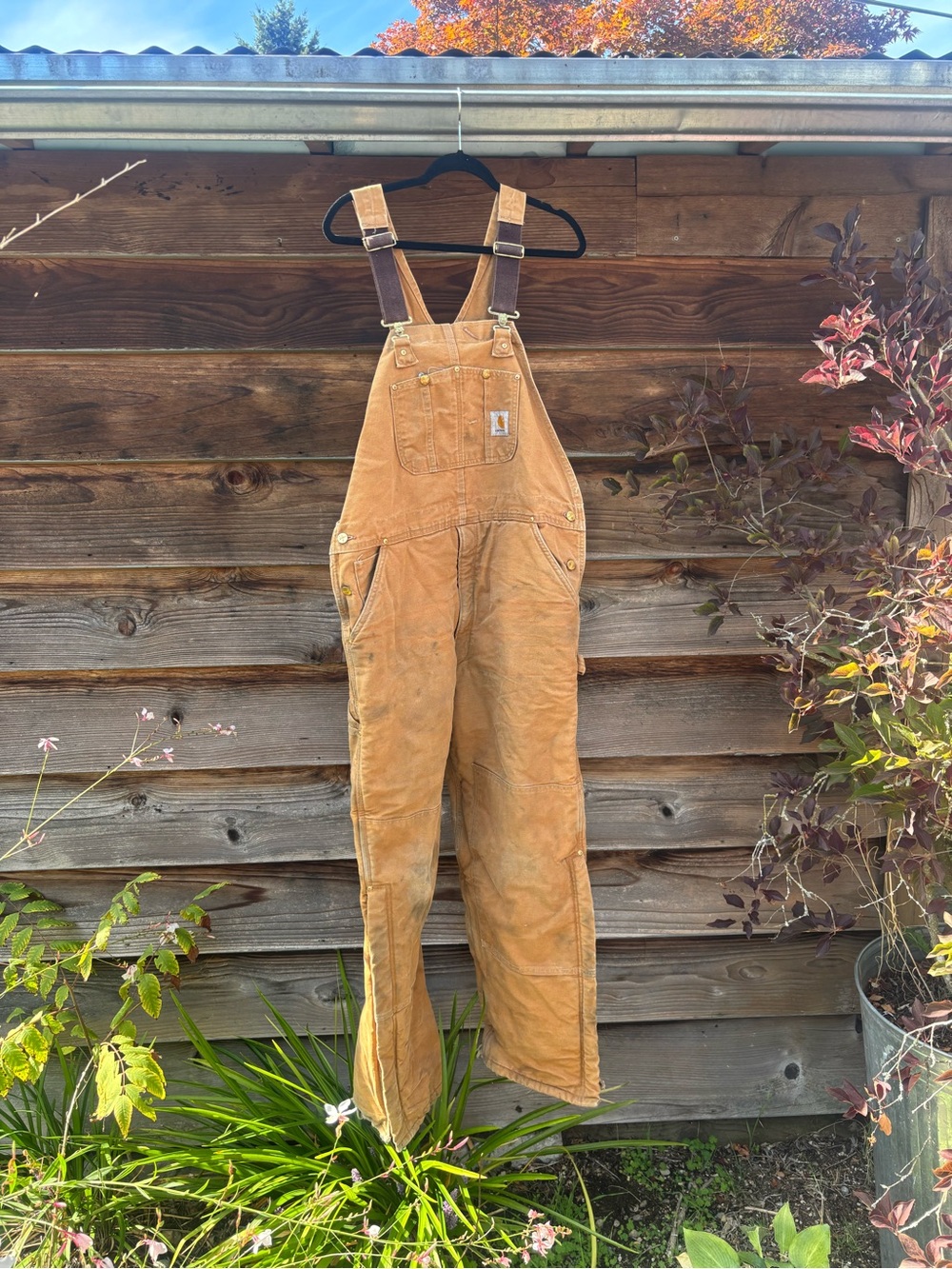 Carhartt Brown/Tan Duck Canvas Men's Overalls